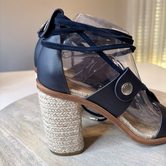 Rag & Bone Women's Eden Navy Blue Leather Lace-Up Sandals Heels US Size 7 EU 38 - Picture 7 of 11